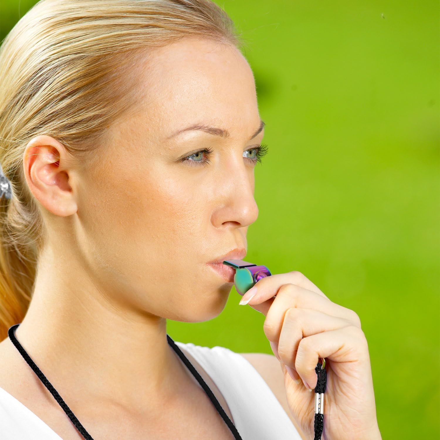 XIHIRCD 3Pcs Whistles with Lanyard, Colorful Stainless Steel Whistle with Nylon Lanyard Sports Whistle Coach with Lanyard Coach Whistle Sports Whistle with Lanyard for Coaches Referees image number 2