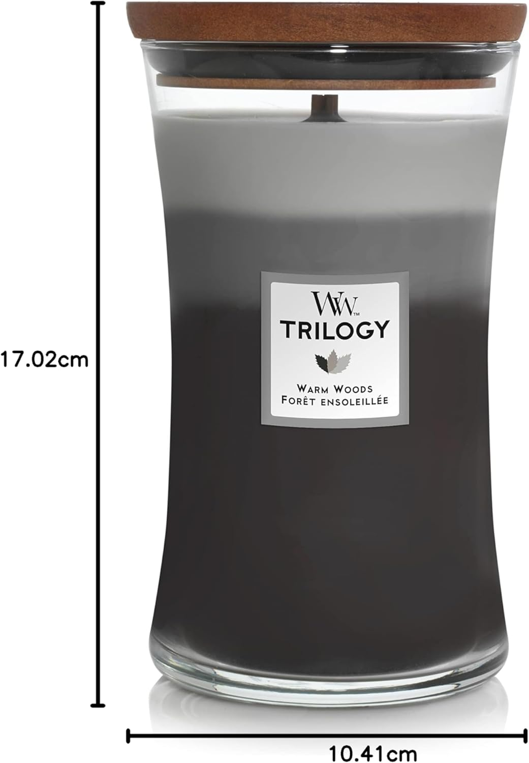 Woodwick 93911 Warm Woods Hourglass Trilogy Candle,Large,Gray image number 4