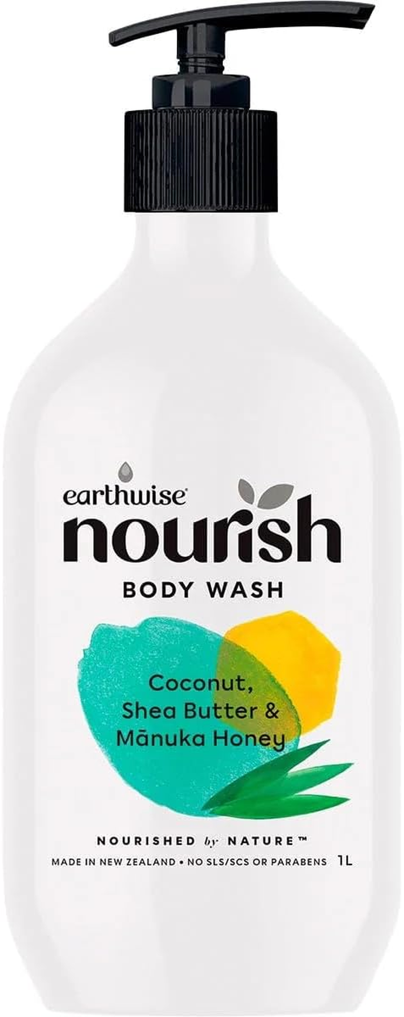 Earthwise Nourish Body Wash Coconut, Shea Butter and Manuka Honey 1L