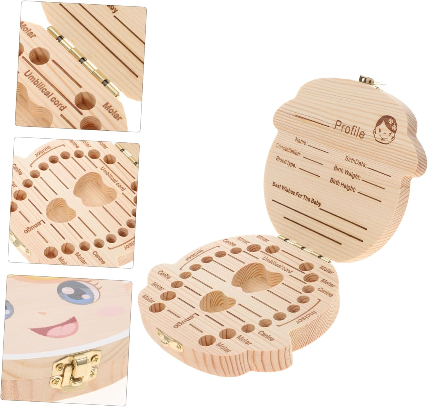 MAGICLULU Deciduous Tooth Box for First Tooth Keepsake Organizer for Boys and Girls