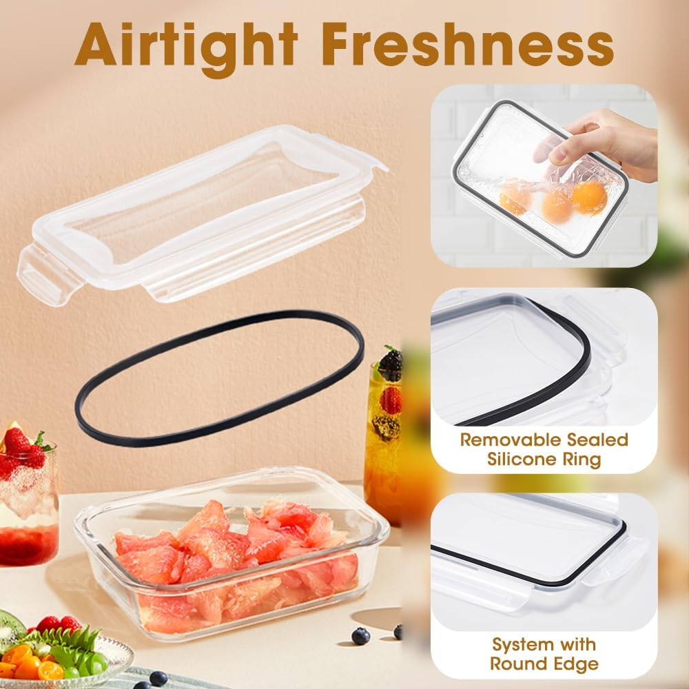 ZUNI 10 PCS Airtight Food Storage Containers with Lids, Plastic Containers for Kitchen Pantry Organization, Bpa-Free, Leak-Proof, Microwave/Dishwasher Safe with Labels & Pen image number 6