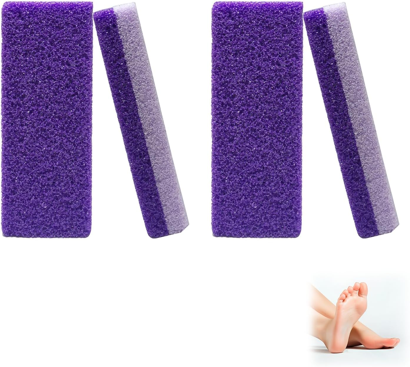 ONBPIY Pumice Stone for Feet 4 Pcs Foot Scrubber Callus Remover Pedicure Tool for Dead Skin Removal Heel Scraper Exfoliator (Purple)