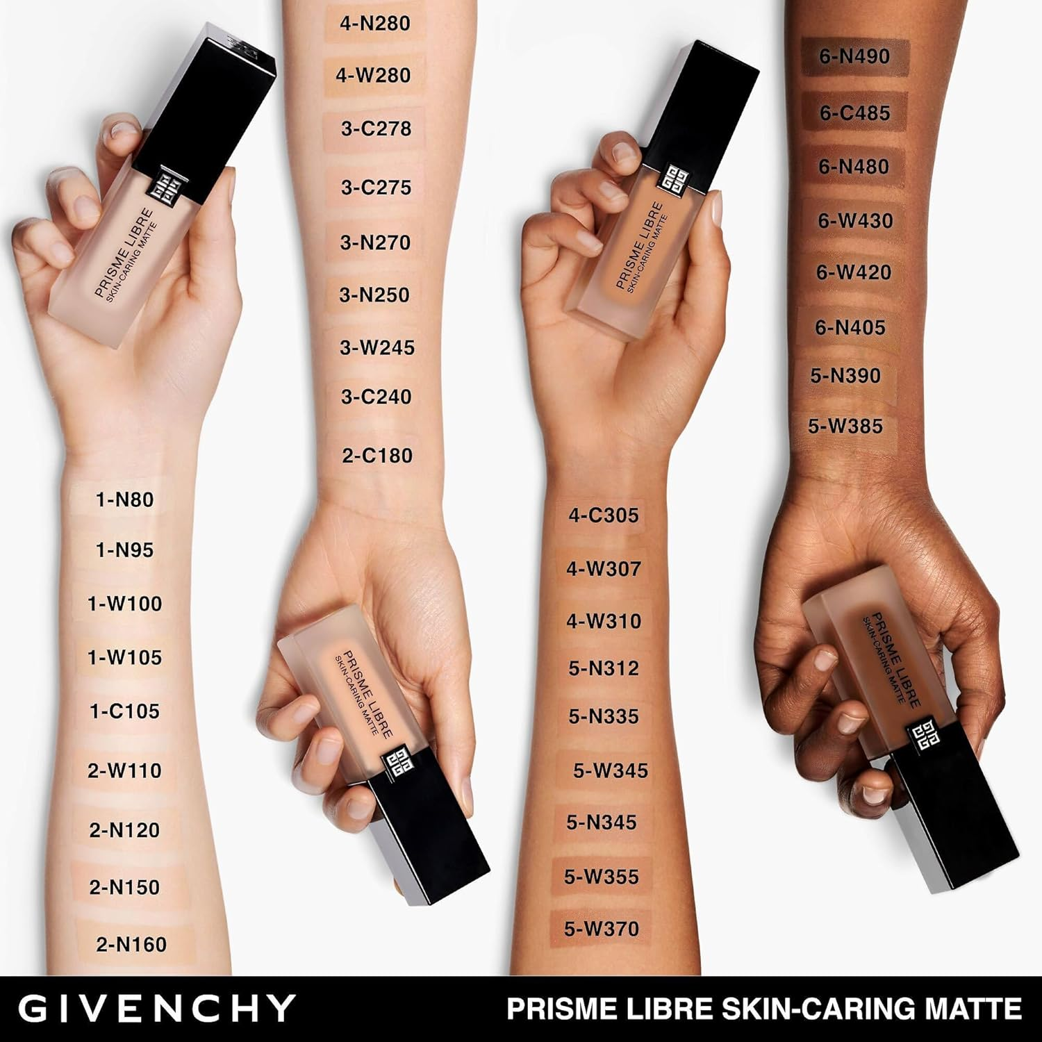 Prisme Libre Skin-Caring Matte Foundation - 1-W105 Fair with Warm Yellow Tones by Givenchy for Women - 1 Oz Foundation image number 5