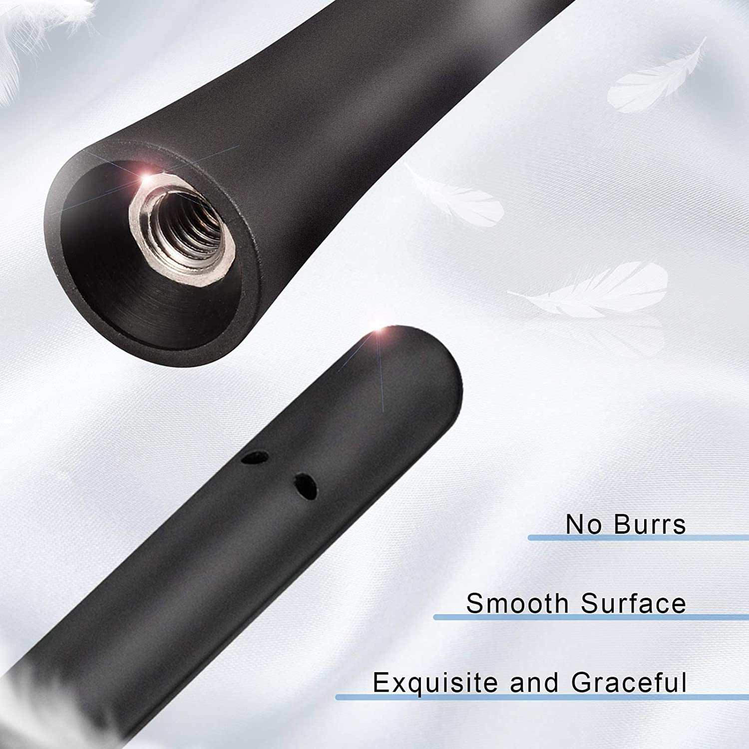 Eightwood Universal Car Radio Rubber Antenna Mast 18Cm FM AM Roof Mount Vehicle Antennae Replacement with M4 M5 M6 Screw Adapter image number 1