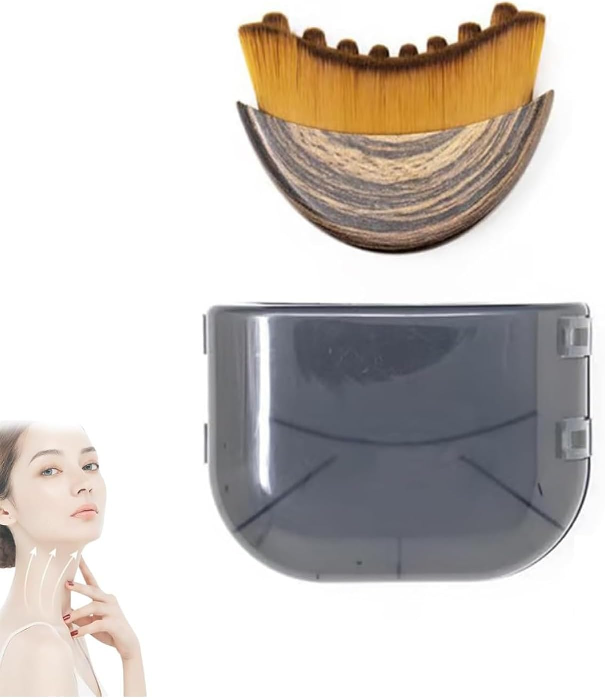 Lymphatic Drainage Face Massager - Contour Sculpting Tool for Puffiness & Circulation | Dry Brush with Lid for Eye/Neck Care | Skin Care Essential image number 6