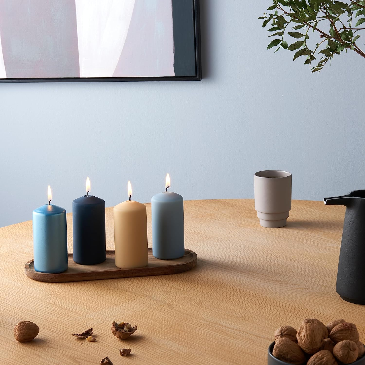 Bolsius Pillar Candles - Green - 4-Pack - 8 X 6 Cm - Decorative Household Candles - Long Burning Time of 17 Hours - Unscented - Includes Natural Vegan Wax - without Palm Oil image number 4