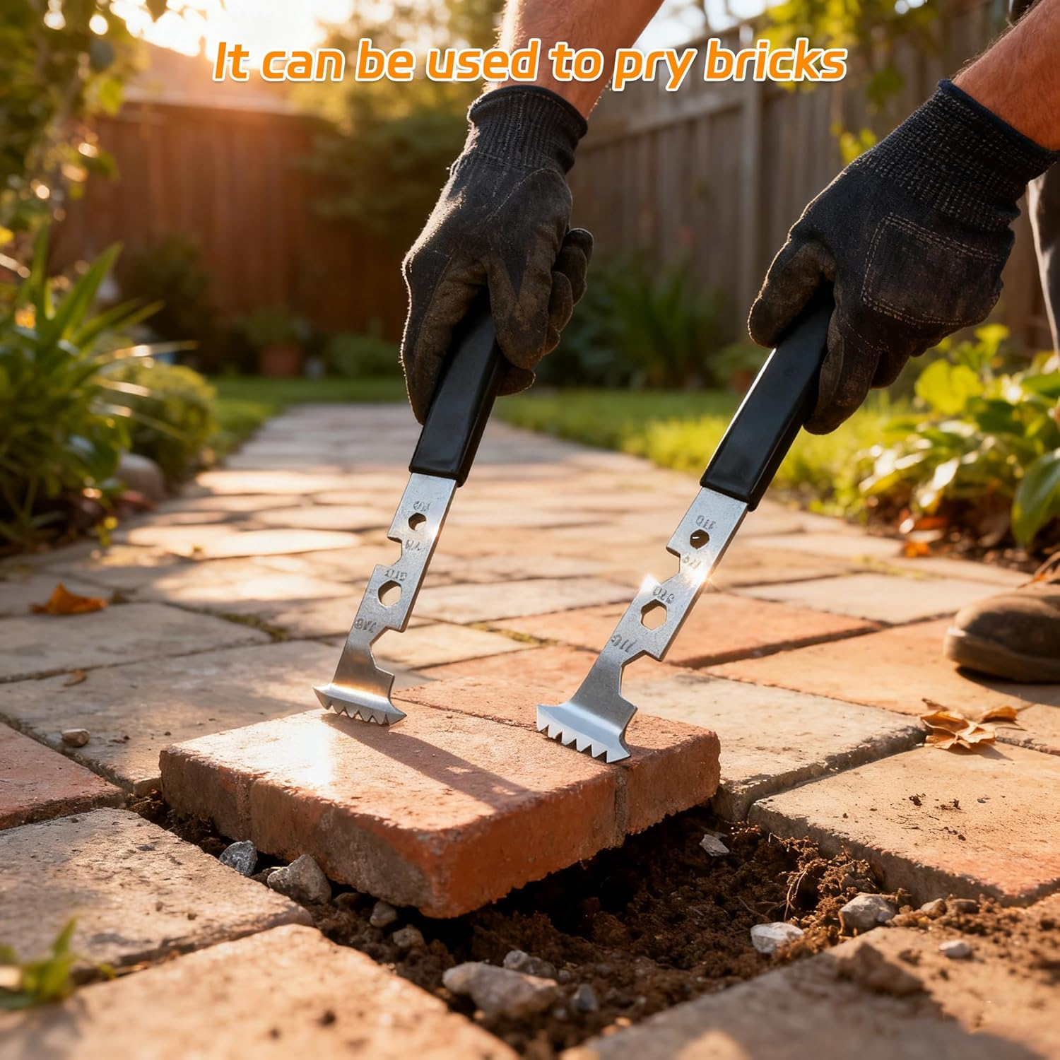 2Pcs Paving Brick Removal Tools, Sidewalk Brick & Stone Remover with Double Hooks, Ideal for Driveway, Patio, Yard, Deck, Lawn Tile Replacement image number 3