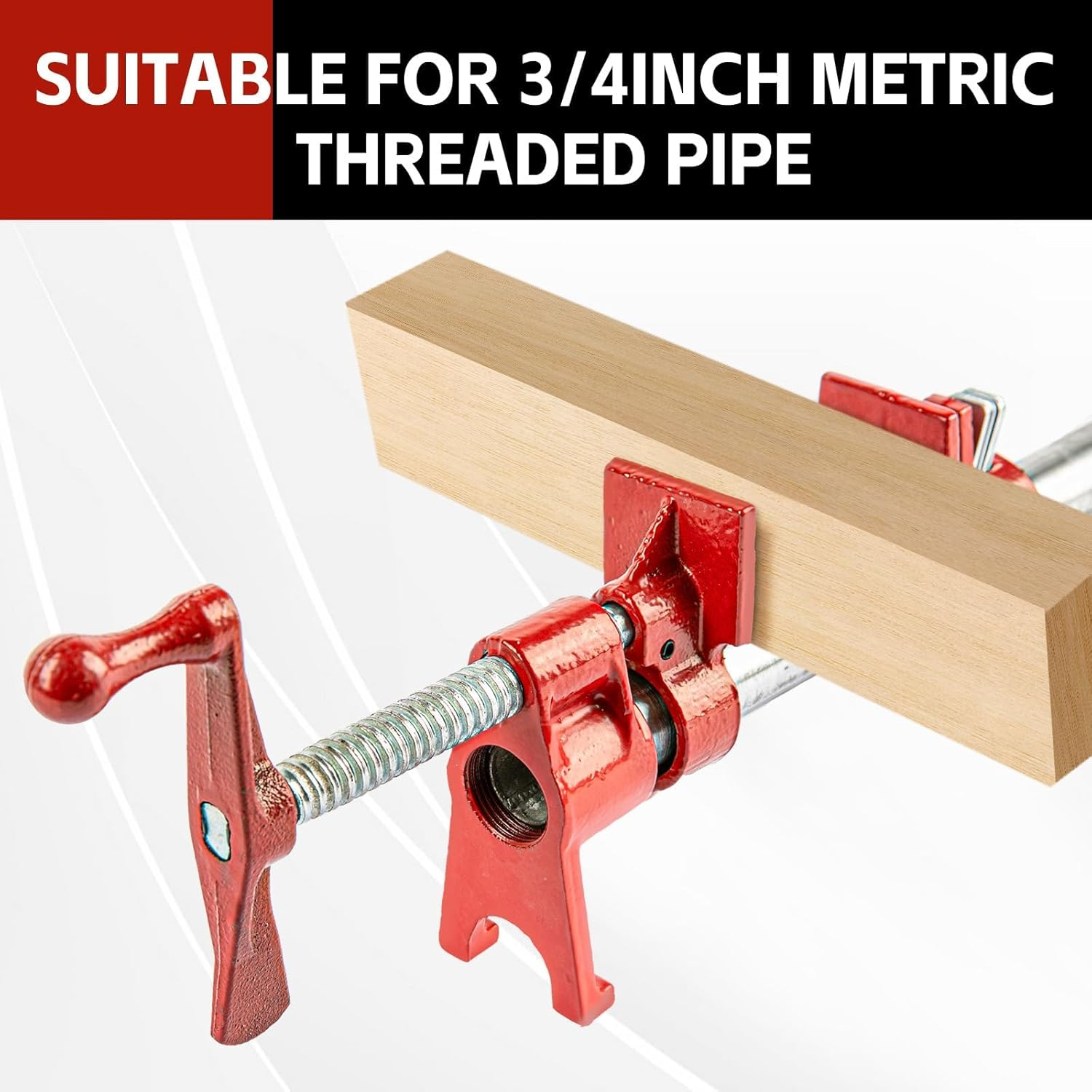 COGNATIVE 3/4" Pipe Clamp for Woodworking Heavy Duty Cast Iron Quick Release Pipe Clamps with Stand Home Improvement, Workshop and Construction Site image number 2