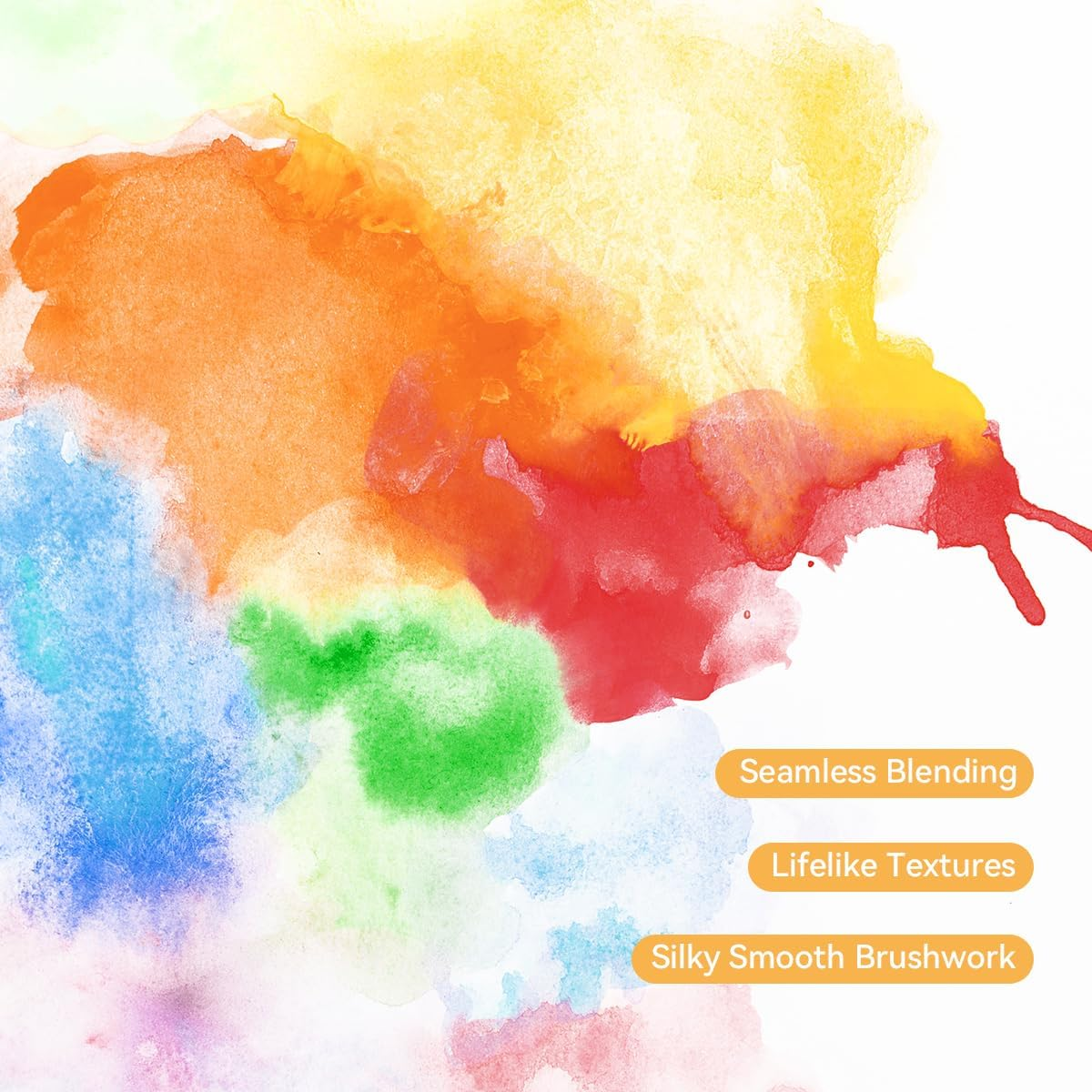 LIGHTWISH Watercolor Paint Set Full Pan, 24 Colors Solid Watercolor with 6 Brush Pens, Art Supplies for Beginners, Students and Artists image number 2