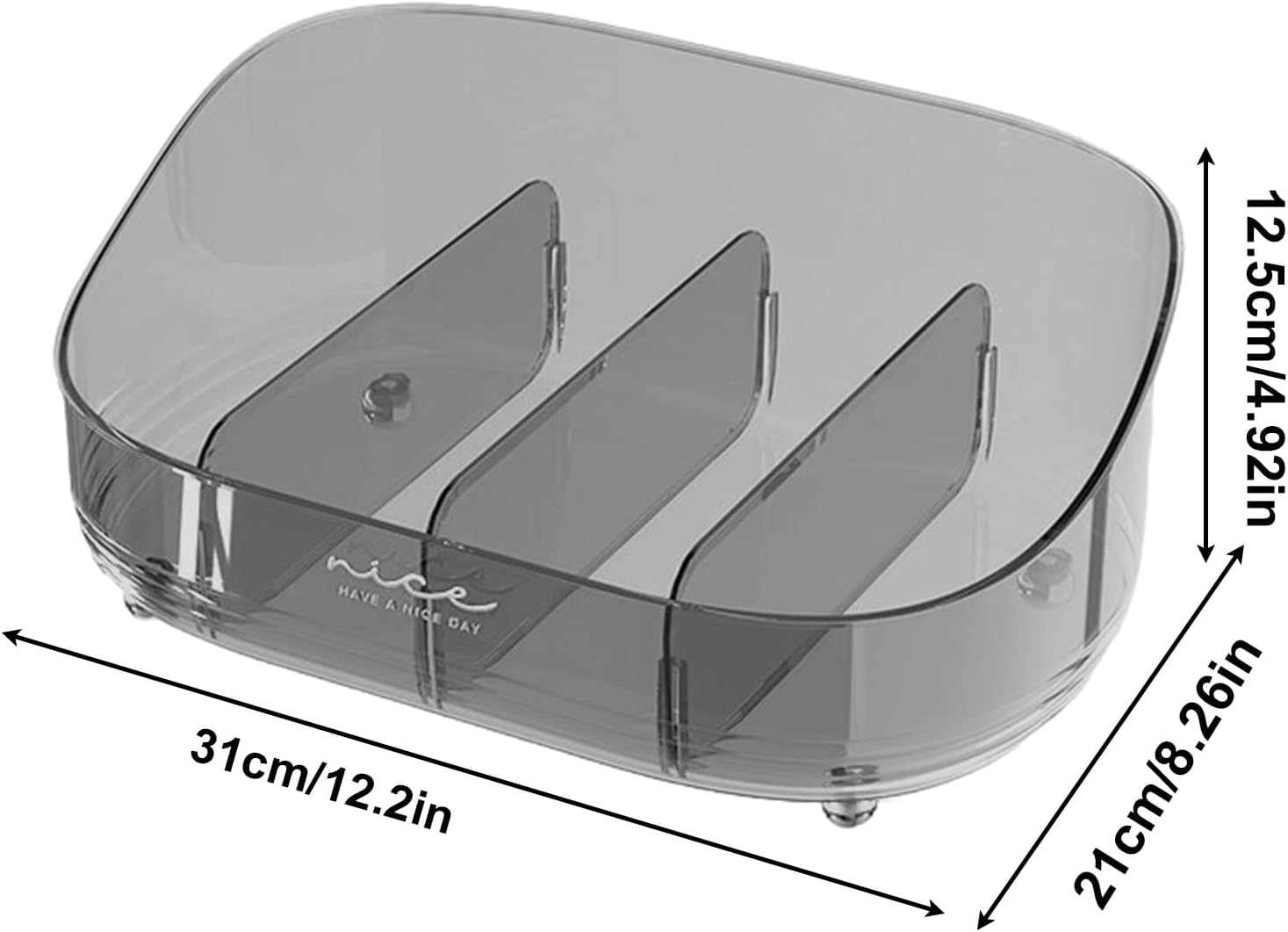 Makeup Organizer for Vanity | 4 Compartments Skincare Case Detachable,Cosmetic Organizer - for Display Bathroom Vanity Counter Dresser Desk Dorm Table Skincare
