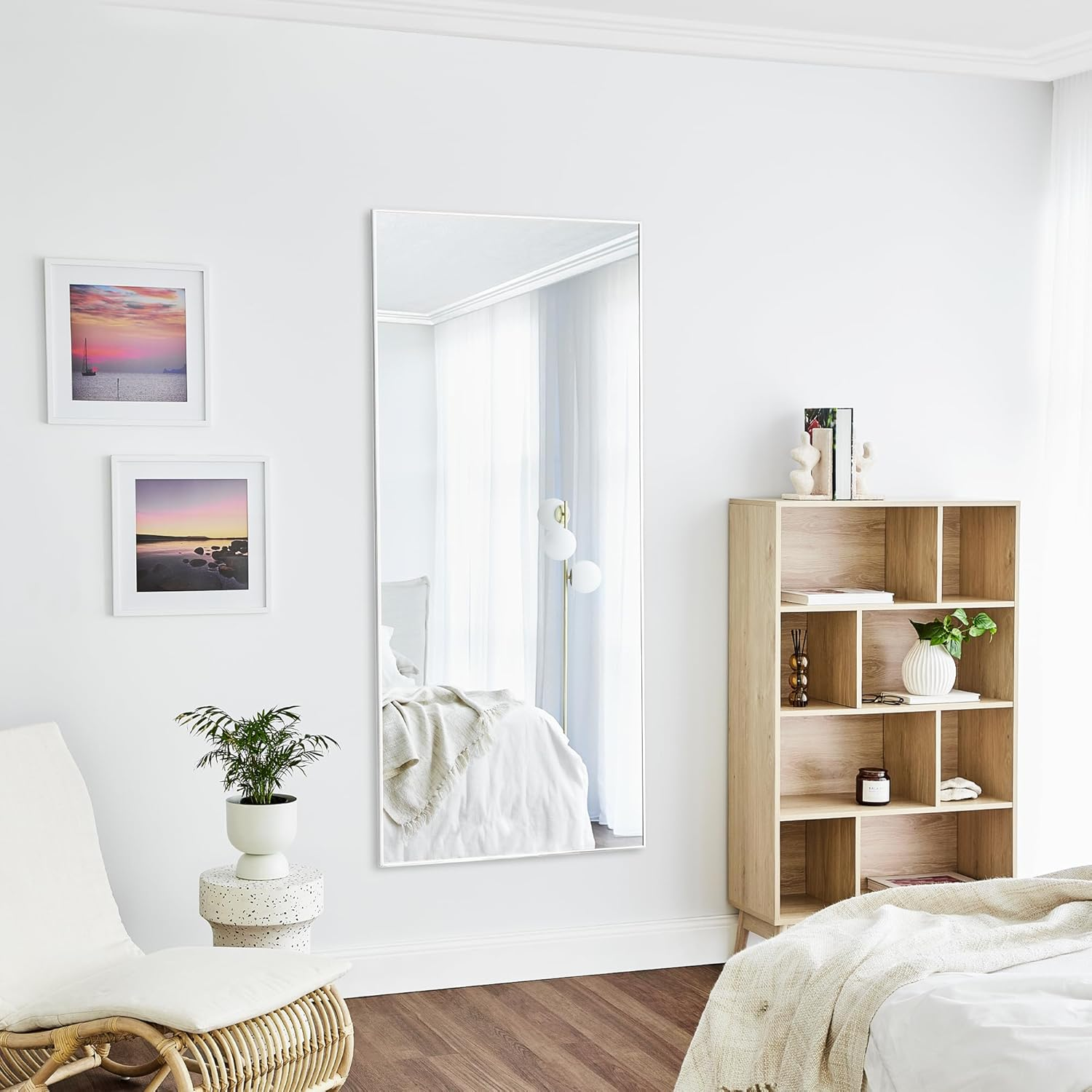 Cooper & Co. Elle 180Cm XL Rectangle Mirror White - Gunmetal Grey image number 6