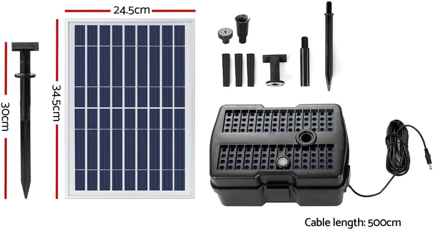Solar Pond Pump with Filter Box 5FT Water Fountain Outdoor Garden Eco Friendly image number 1