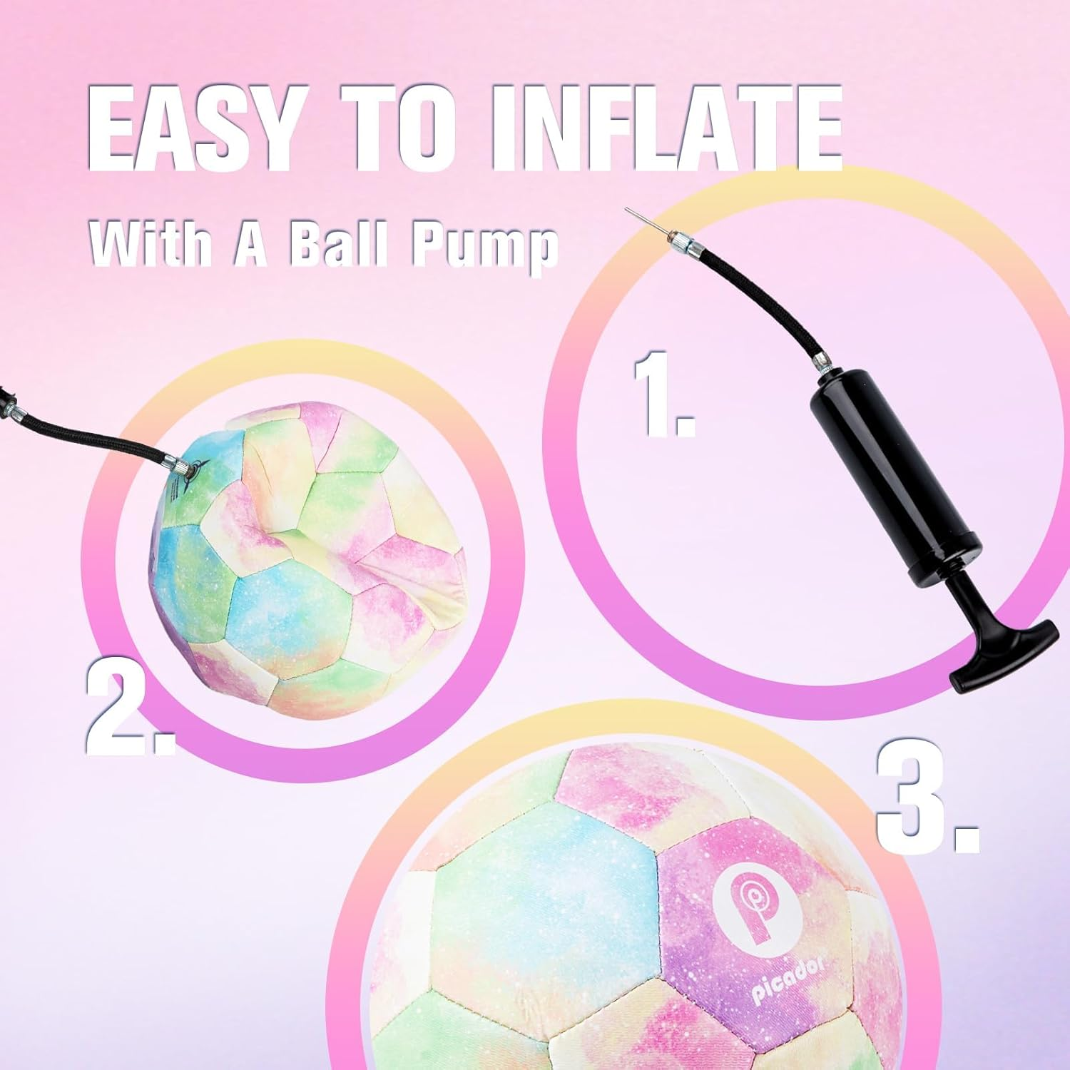 Soccer Ball Size 3 4,Sparkling Girls Pink Soccer Ball for 4-6-8 8-12 Kids Toddlers Children Indoor Outdoor Backyard Play Sport Ball - Colour image number 3