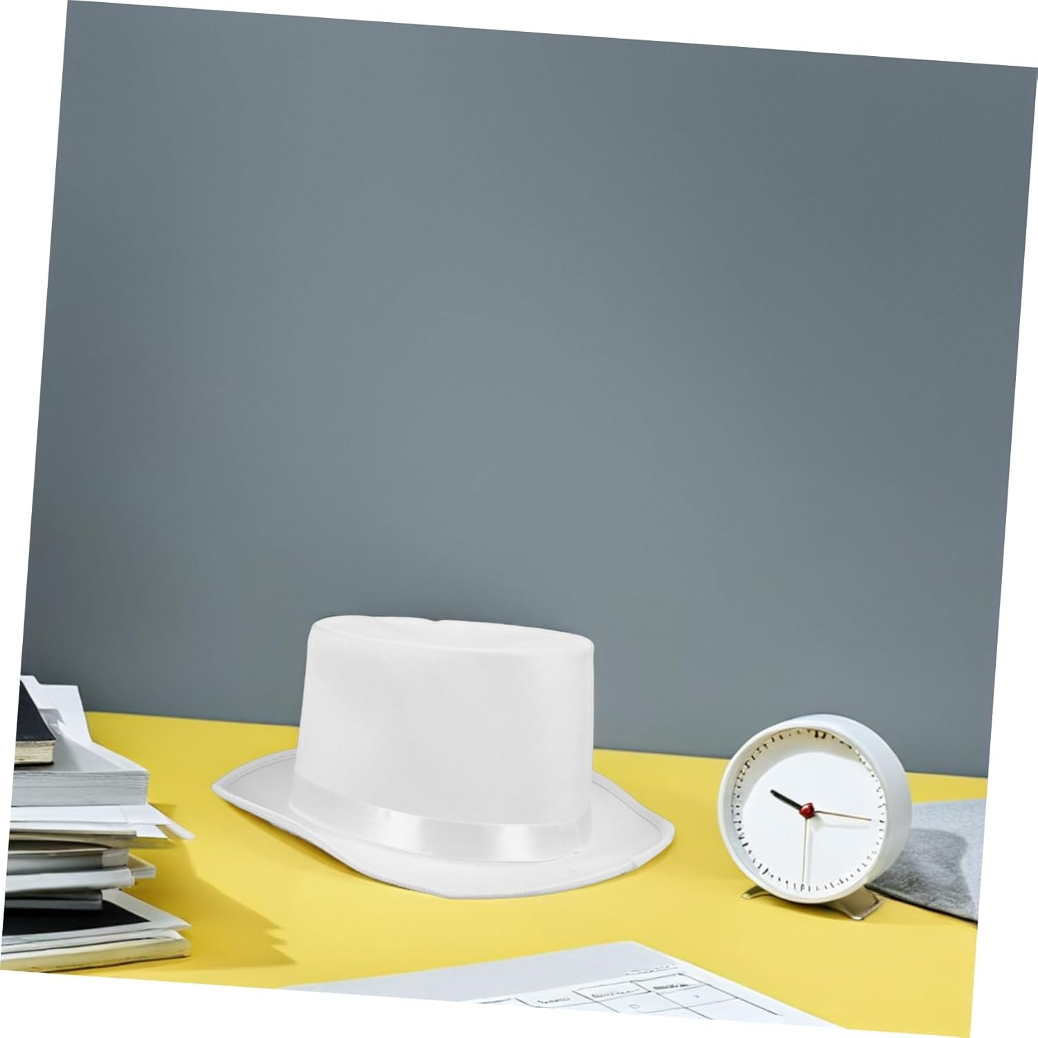 HEALEEP Magician'S Hat Classic Black Costume Accessory for Party for Masquerade Performance Events for Adults Dress up Retro Style Top Hat - White image number 5