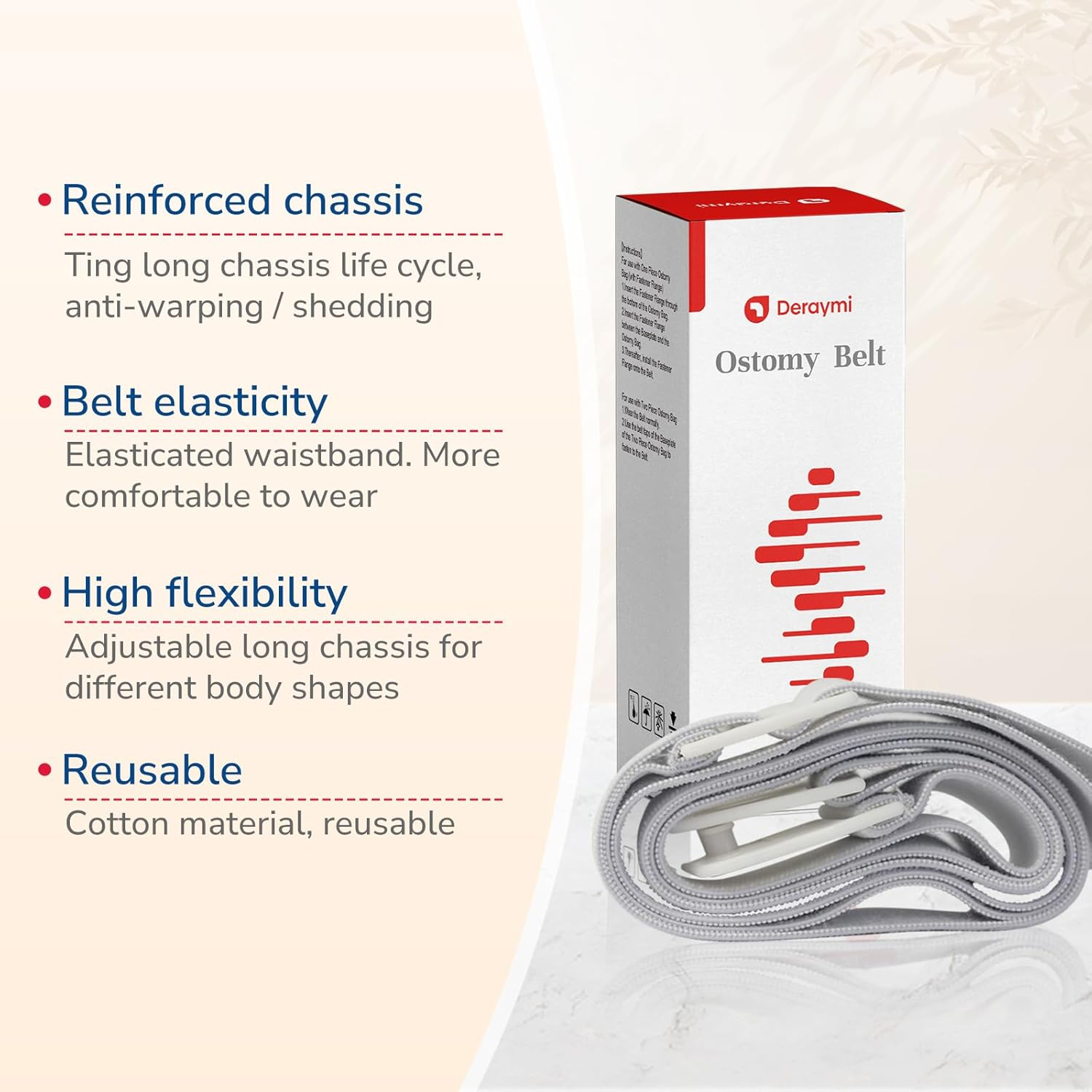 DERAYMI Ostomy Belt, Securely Holds Ostomy Pouch in Place, Washable Elastic Material, Adjustable and Comfortable for Colostomy Bags image number 5
