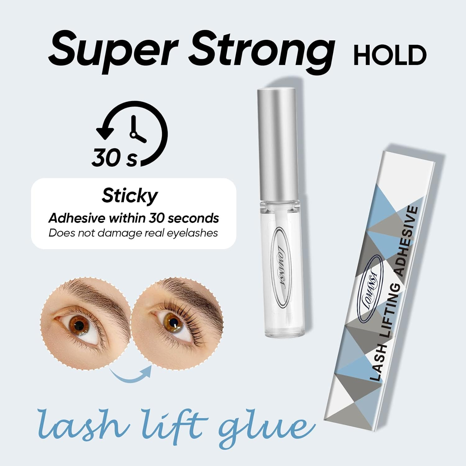 Lomansa Lash Lift Glue 2Pcs, Eyelash Lifting Adhesive Perming Rod Strong Fix Glue for Lashes and Brows Curl image number 3