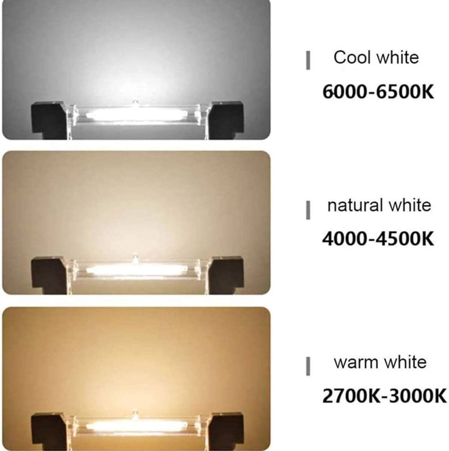 R7S LED 30W High Power COB Glass Tube 78Mm 118Mm Lights Bulb AC110V Lamp,220V-240V 50W 118Mm,Warm White image number 4