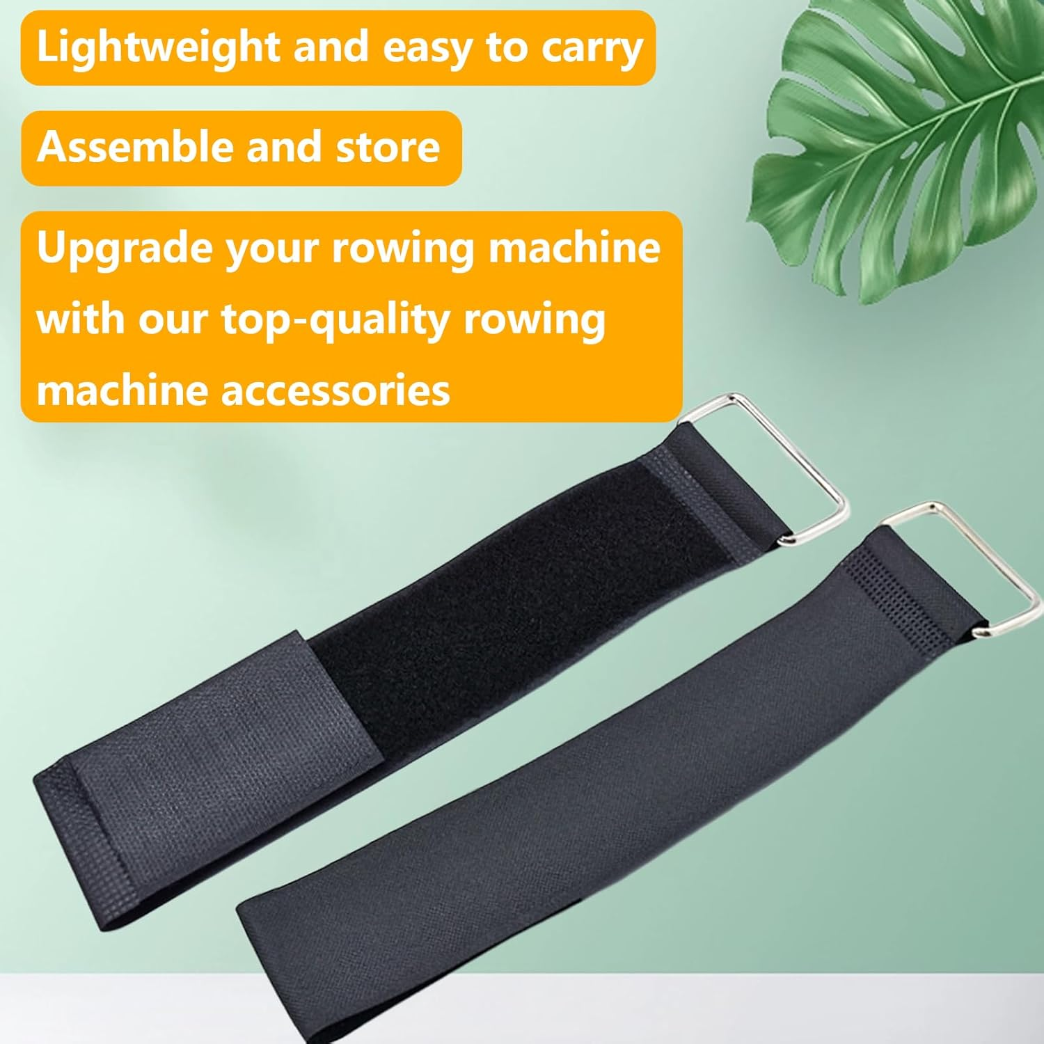 Jleivvi 1 Pair Universal Overlength Rowing Machine Foot Straps Elliptical Machine Pedals Straps Rowing Machine Pedal Trainer Straps Leg Training for Fitness Home Sports Office Accessories,50Cm