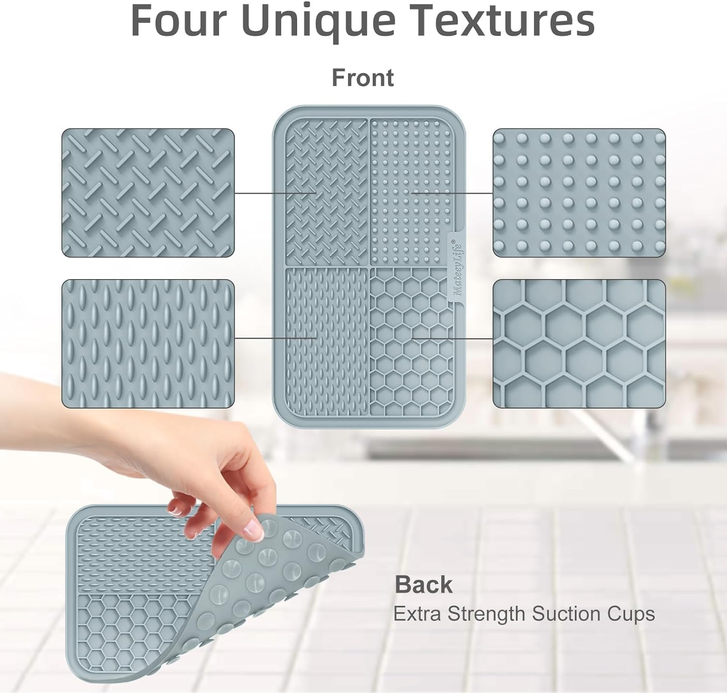 Mateeylife Large Lick Mat for Dogs with Suction Cups, Slow Feeder Bowl, Anxiety Relief Toy, Enrichment for Bathing, Cat Pad for Boredom image number 4