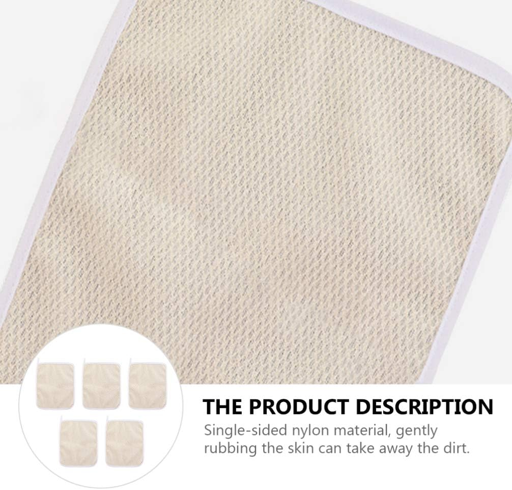 5Pcs Nylon Bath Towel Massage Bath Cloth for Women and Man Exfoliating Bath Towel Foaming Net for Face Spa Towel Exfoliating Scrub Cloth Bubble Net Take a Bath Men and Women