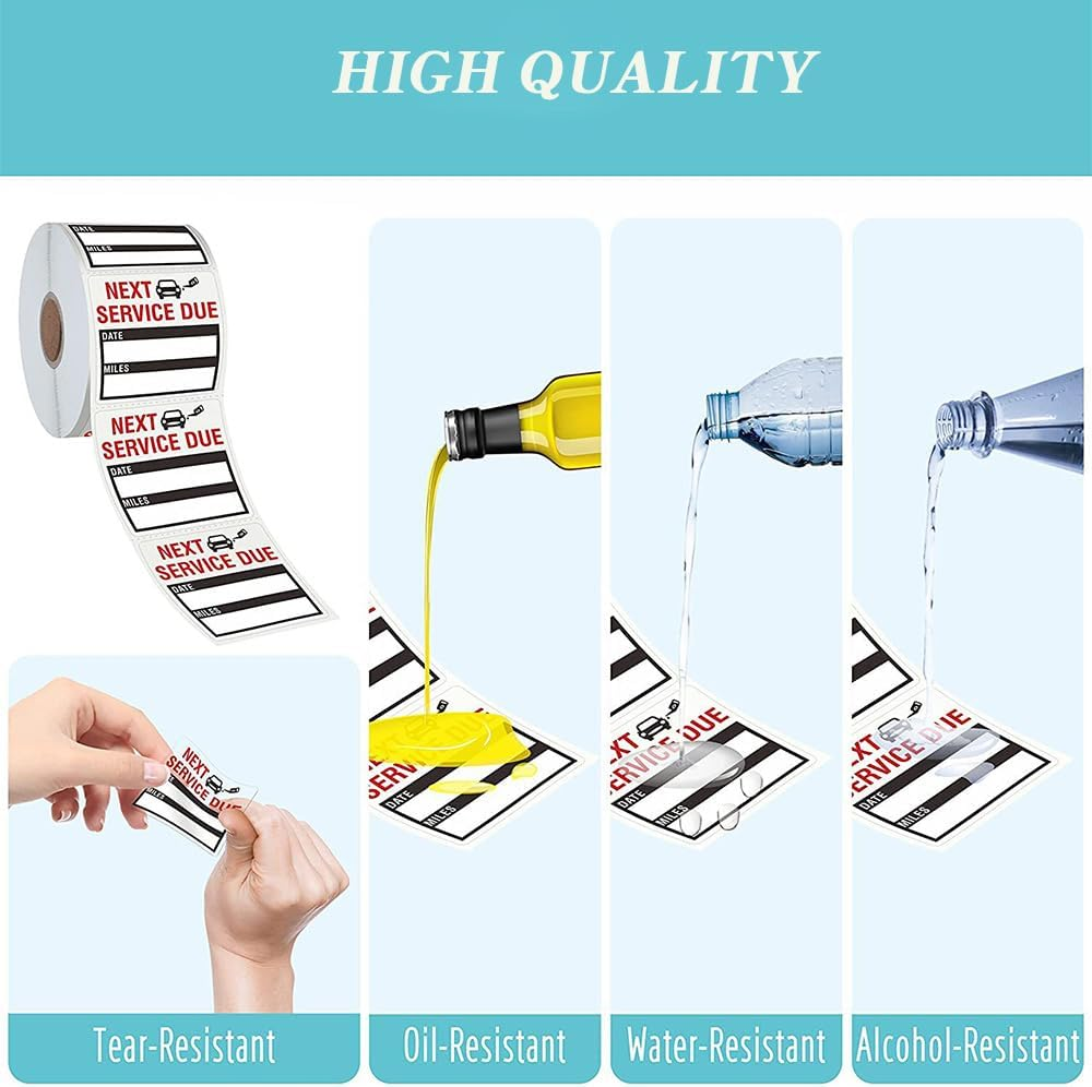300 Pieces Oil Change Window Stickers Static Cling, Oil Change Reminder Sticker for Windshield with No Residue, Clear Next Service Due Labels for Car Auto Vehicle image number 2