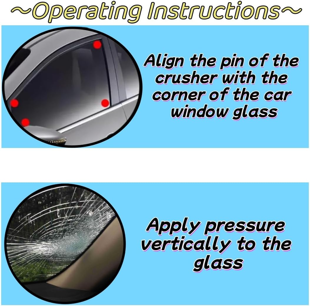 2 Pcs Car Window Breakers, Escape Tool Keychain,2-In-1 Seatbelt Cutter and Window Breaker, Mini Safety Hammer and Seatbelt Cutter for Land and Underwater image number 2