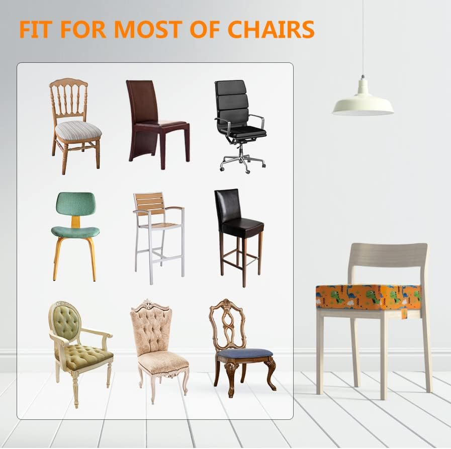 KIDUN Toddler Booster Seat for Dining Table, Upgrade 4 Inch Heightening Cushion for Kids Chair, Adjustable, Heightening Booster Seat Pad for Boy/Girl, Toddler Booster Cushion.(Buckle/Yellow)