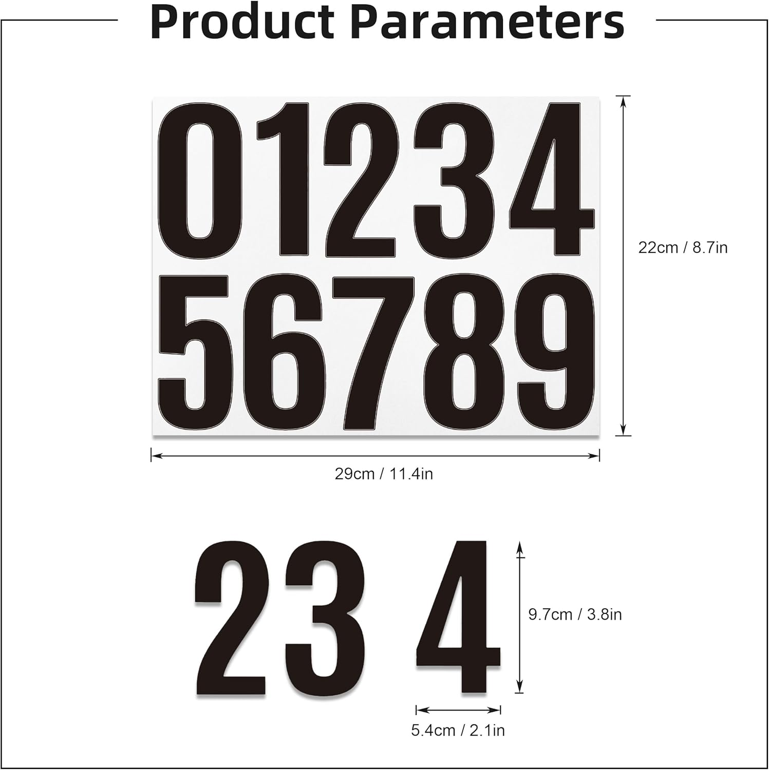 6 Sheets Mailbox Numbers Stickers 60 Pieces 4 Inch Waterproof Viny Self Adhesive House Number Decals anti Fading Number Signs for Signs Cars Home Doors Business Address Number Residence (Black) - Blue image number 2