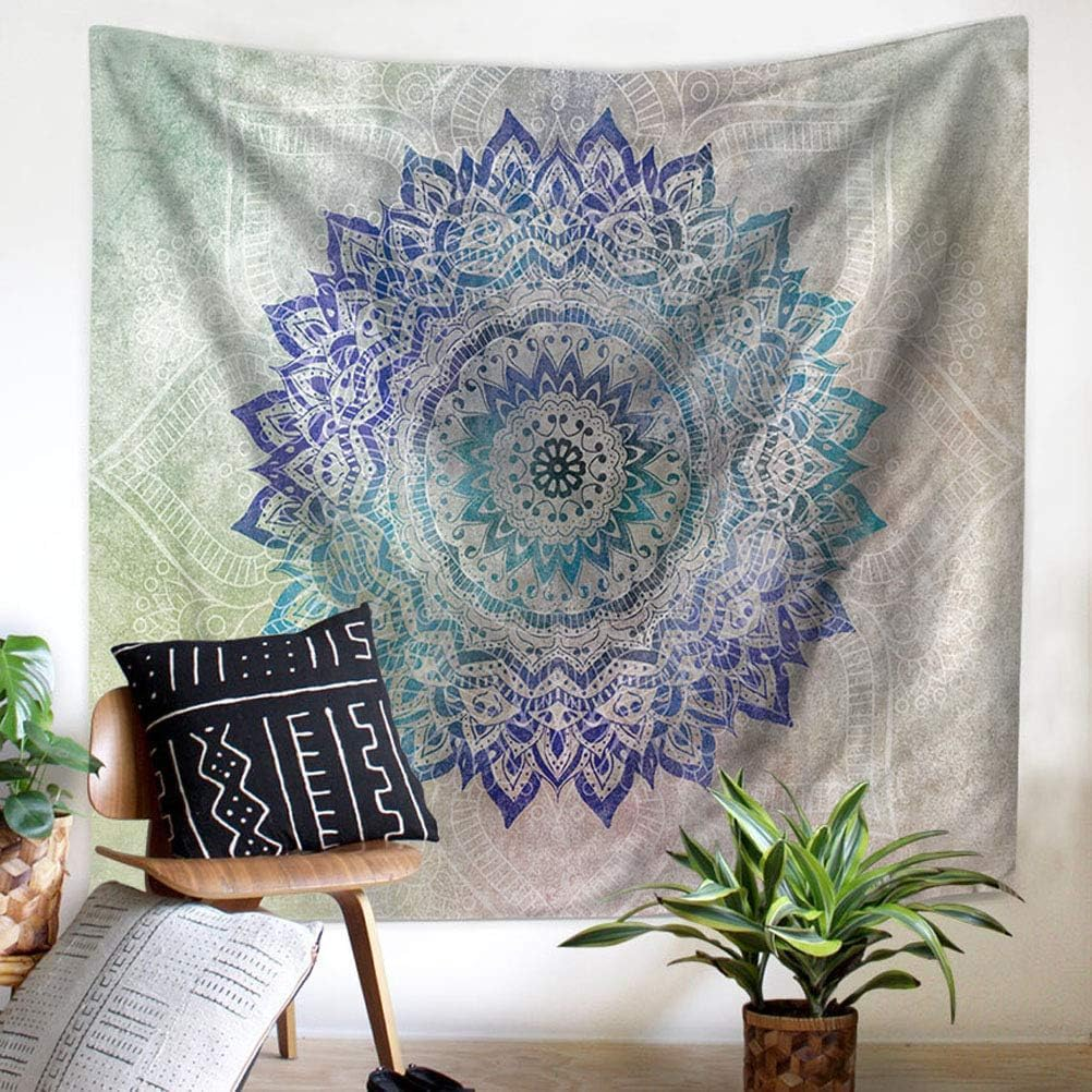 Steadyink&reg; &ndash; Galaxy Mandala Tapestry &ndash; 200X150Cm Blue & White Boho Wall Hanging for Bedroom, Living Room, Meditation &ndash; Abstract Art Fabric Decor image number 1