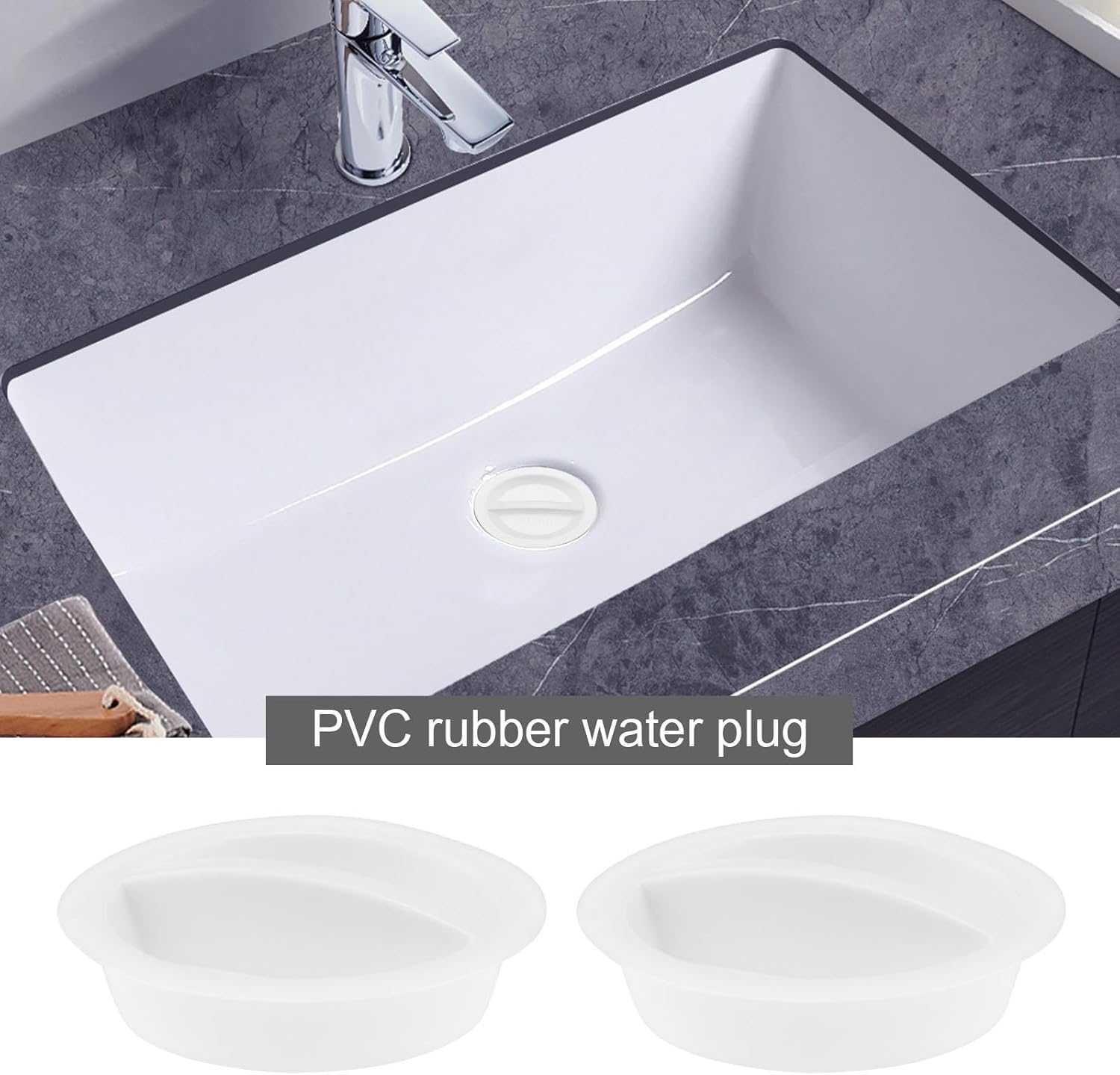 2 Pcs Silicone round Snap in Locking Hole Plugs, 50Mm Sealing Plugs Rubber Panel Seal Cover Flush Type Panel Sink Plug Closure Drain Plug for Kitchen Sink image number 1