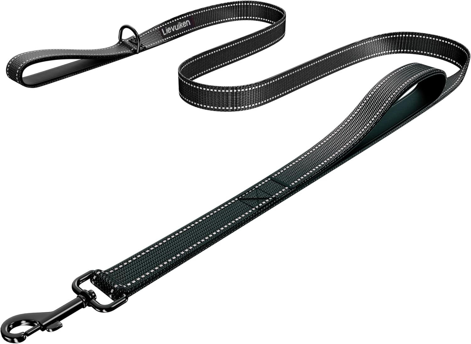 LIEVUIKEN Dog Leash 4Ft Long, Double Handle Dog Leash for Safety Control Training, Heavy Duty Dog Leads with Traffic Padded Handles, Reflective Leashes for Small Medium Large Dogs(4Ft, Orange)