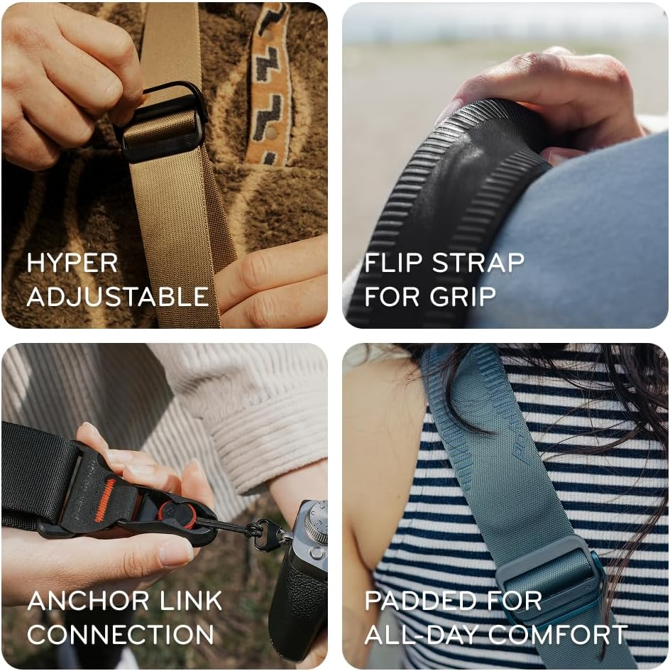 Peak Design Slide Camera Strap Ocean Configurable as Sling, Neck or Shoulder Strap, Quick Release and Connection, Smooth and Grippy Side, Camera Straps for Photographers, 200 Lbs Capacity image number 3