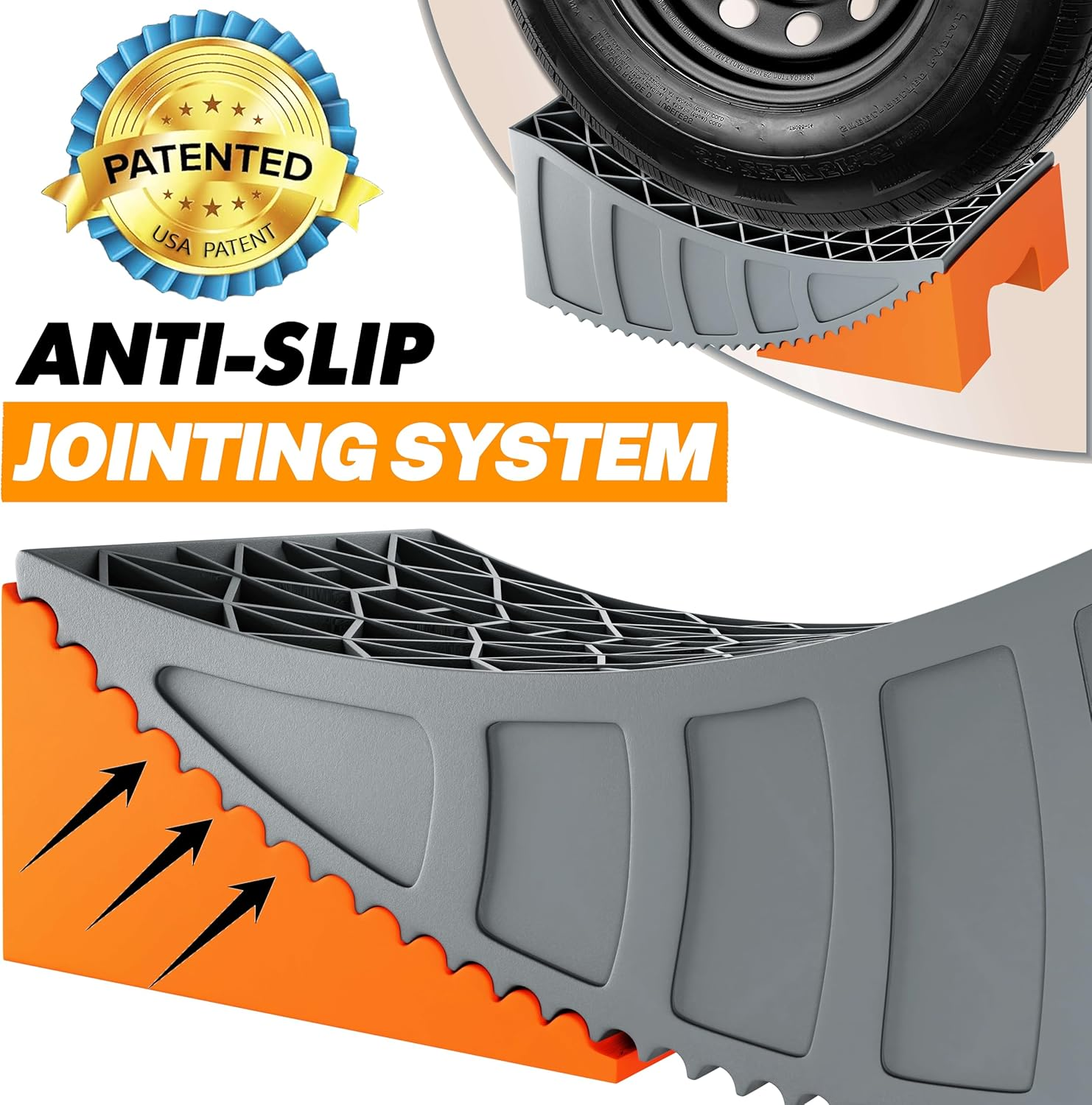 CARMTEK Camper Leveler Premium Kit | 6 Inch RV Levelers with Wheel Chocks, Rubber Mats & Carry Bag for Travel Trailers | Faster RV Leveling System than RV Leveling Blocks | RV Accessories image number 3