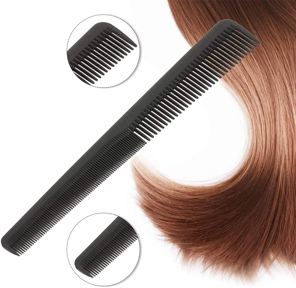 Zjchao Professional Hairdressing Comb Set Plastic Fine Tooth Hair Cutting Comb Styling Comb for Salon Home Use Black 2 Sizes (1)