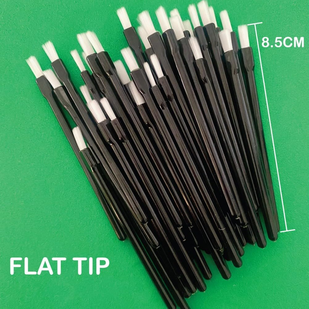 ICKYSTICKY Disposable Micro Brushes Flat TIP 50PK Craft, Touch Up, Paint, Adhesive, Glue, Oil, Hobby, DIY, Dispossable, Model Making, Decals, Airbrush, Cleaning.