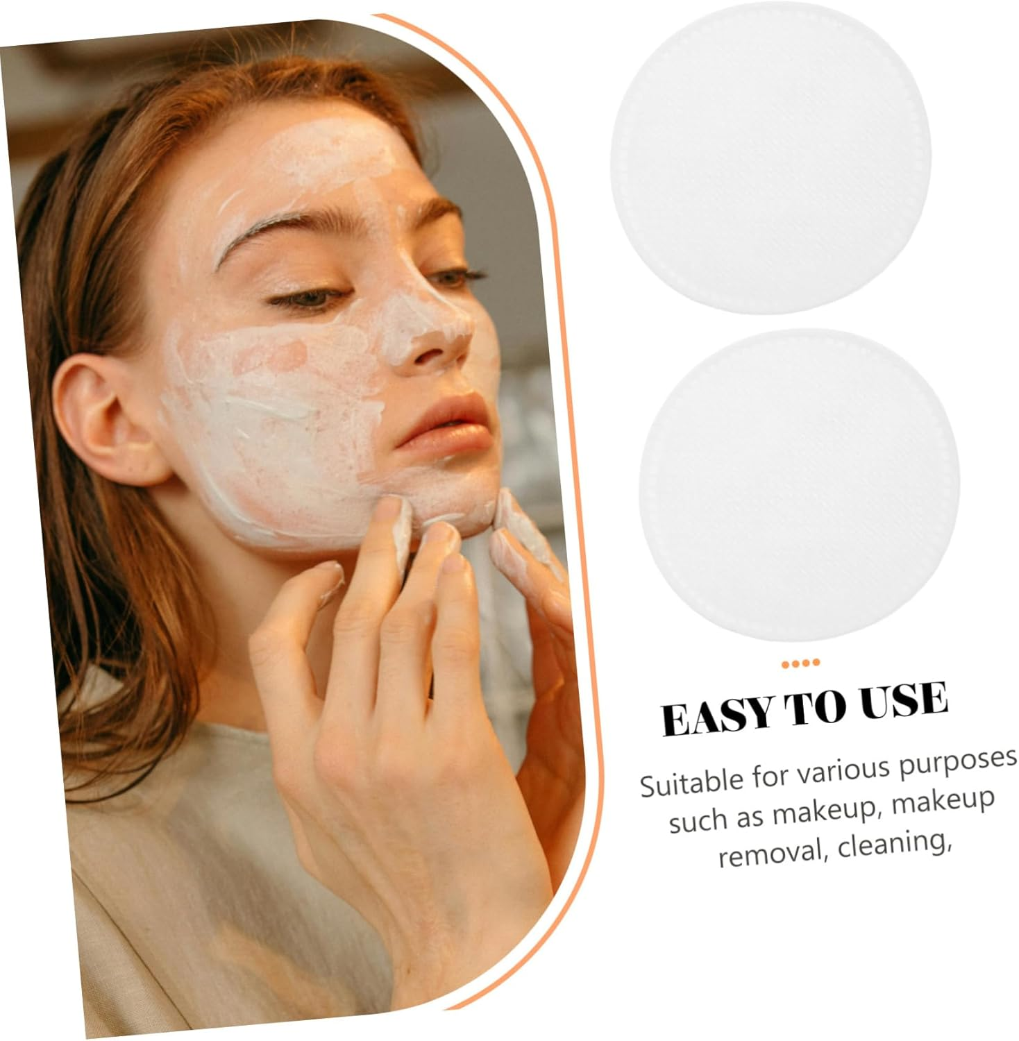 100Pcs Cotton Pads Facial Cleansing Rounds Makeup Remover for Face and Eyes