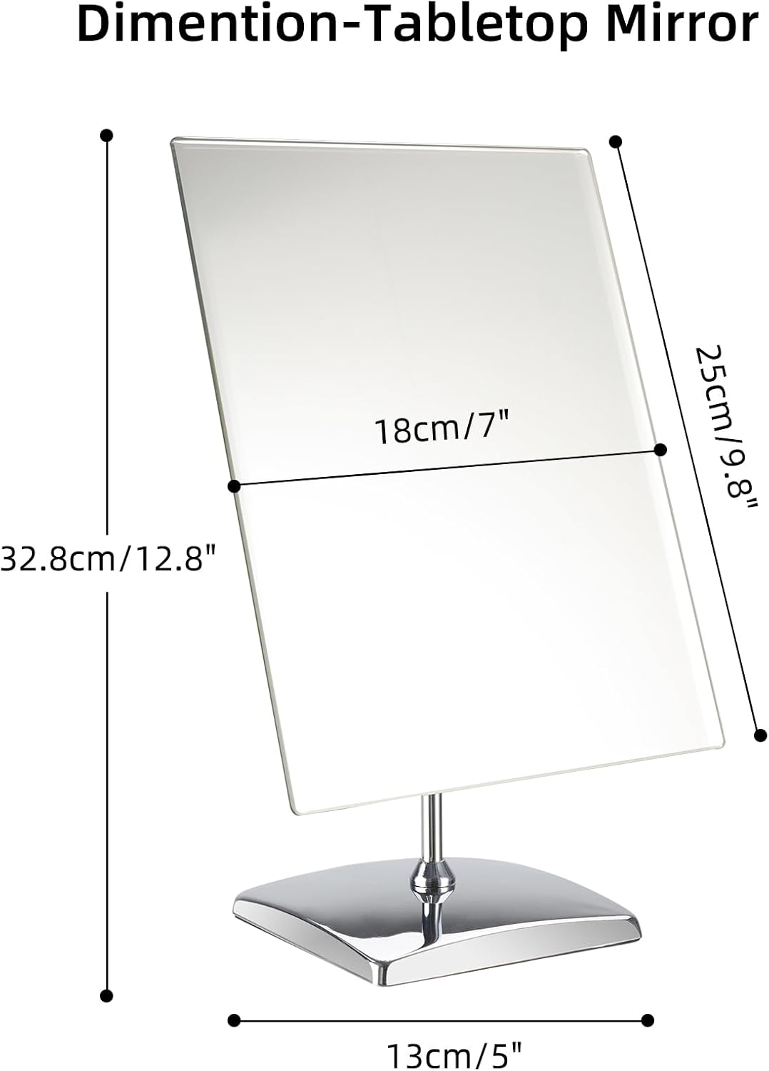 1X Rectangular Makeup Mirror, 18X25Cm Metal Desk Mirror, Table Mirror with Stand, Vanity Mirror for Counter, Bedroom, Bathroom, Dorm image number 4