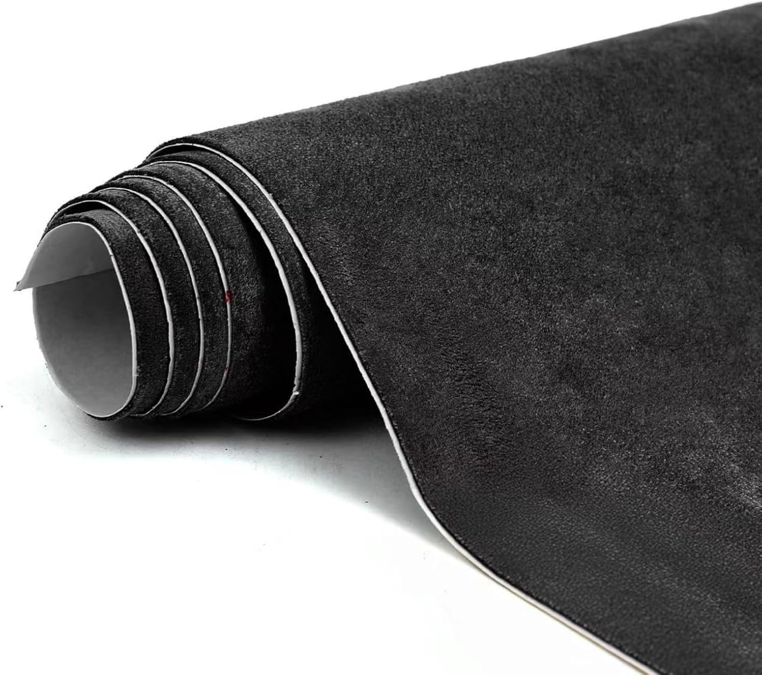 Wesileyern Premium Black Suede Fabric Wrap - 7.8X55 Inch Suede Wrap for Car Interior - Self-Adhesive Microfiber and Synthetic Leather, Stretchable Interior Film for Car and Home Decor