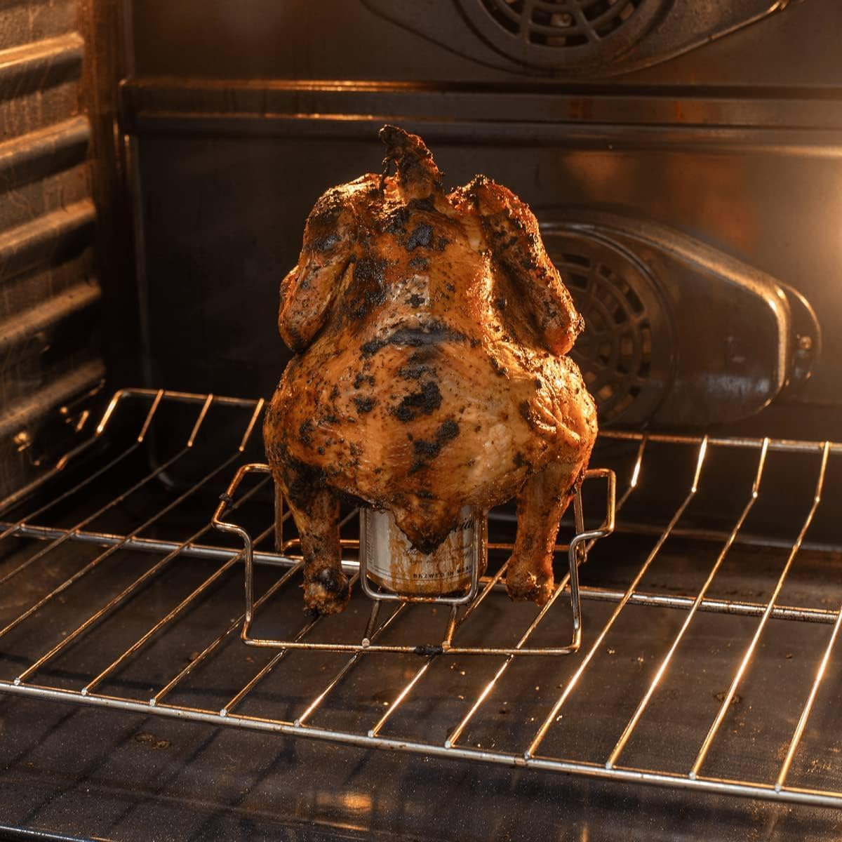 Cozioz Stainless Steel Beer Can Chicken Holder for Grill and Smoker - Premium Quality Stand with Handle for Perfectly Roasted Chicken, Ideal for BBQ Lovers and Outdoor Cooking Enthusiasts image number 6