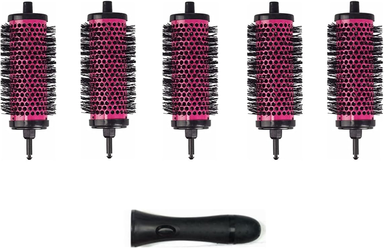 LIGICKY round Hair Brush Set with Detachable Rollers for Blow-Drying and Curling, 1 Handle and 5 Rollers (5.4 Cm), Medium image number 2