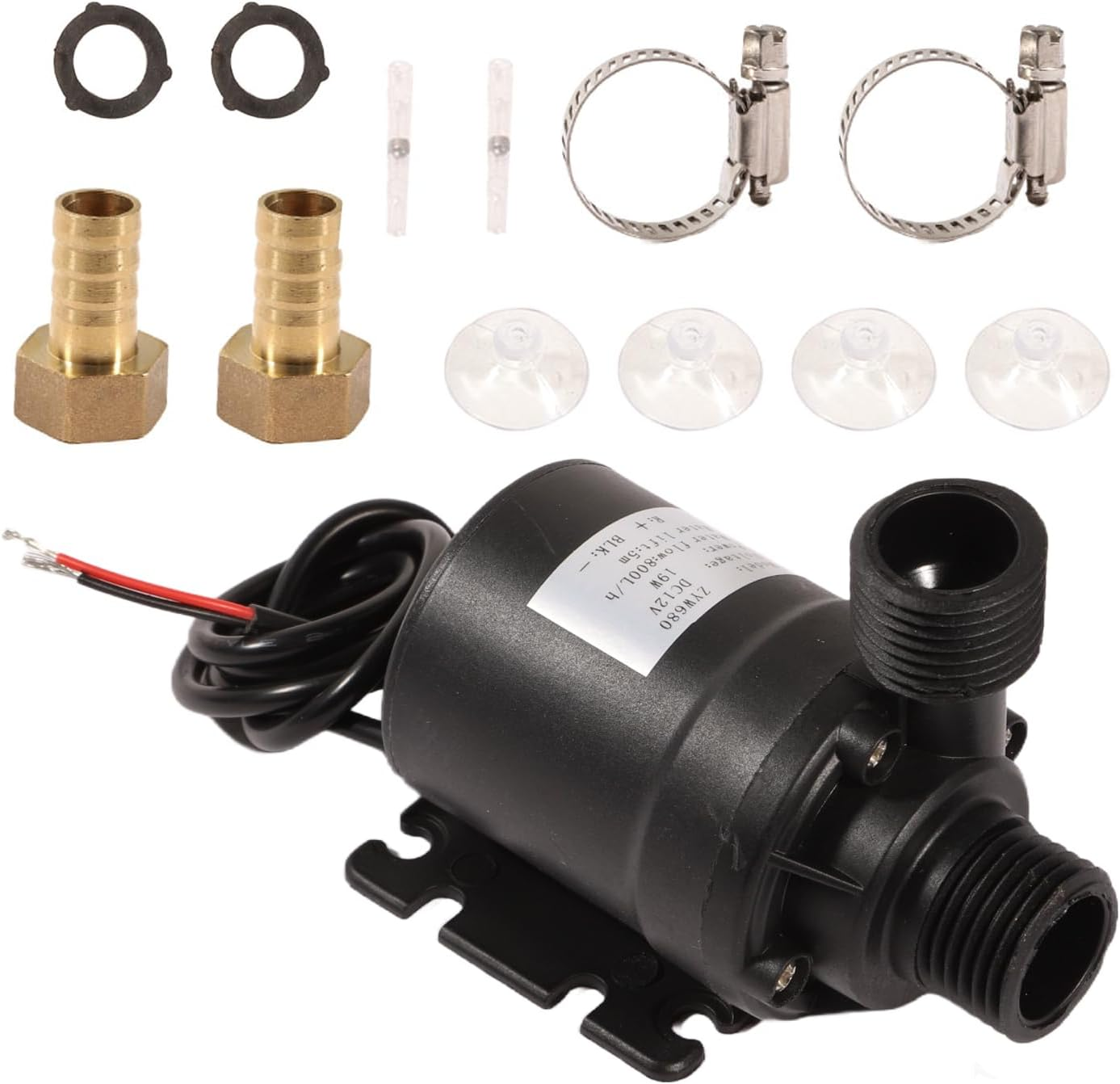 Submersible Water Pump DC 12V Brushless Pump 800L/H 5M Lift Low Noise, with Ceramic Core, for Aquarium Fountain Pond Hydroponics Solar System image number 6