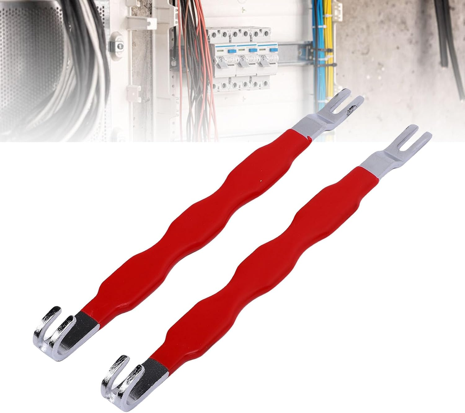 Sorandy Automotive Electrical Terminal Connector Separator, Vehicle Electrical Connector Separator Tool with Dual Head Design for Vehicles Red Rubber Carbon Steel image number 2