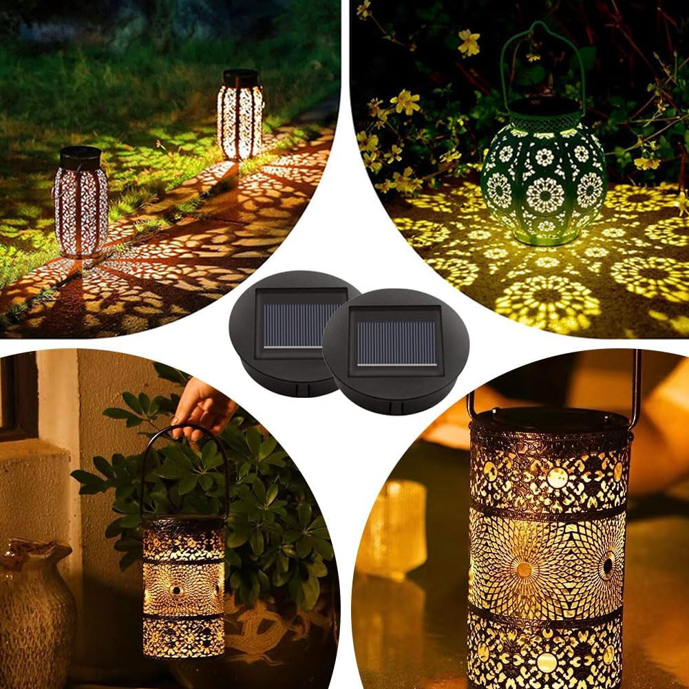 Pack of 2 Solar Lights Replacement, Solar Lights Replacement Parts, Top with Warm Light LED, IP44 Waterproof Solar Light Bulb Replacement, for Garden, Patio, Table Light Decor [Energy Class A] image number 2