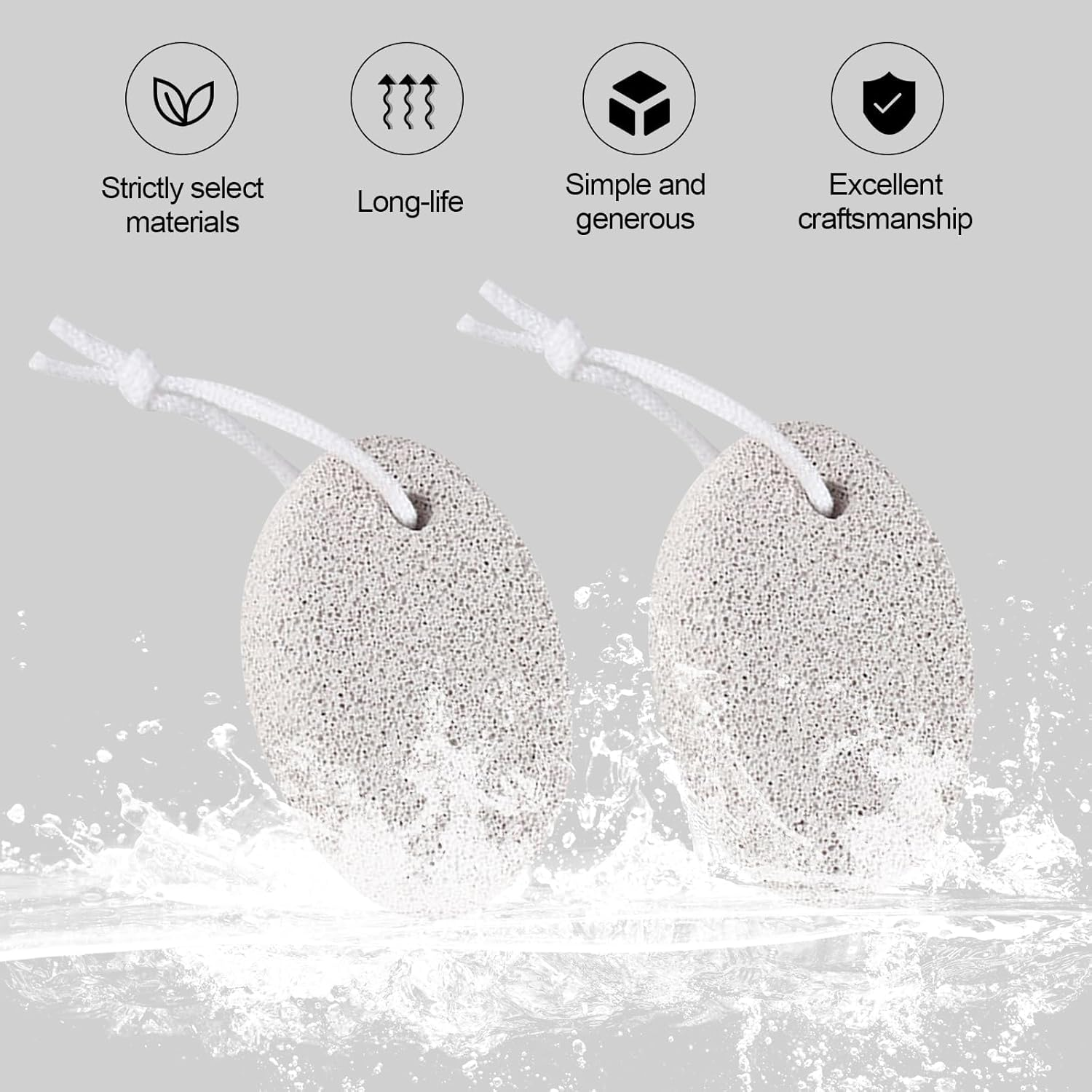 Vervesourced 2PCS Natural Pumice Stone for Feet, Vervesourced Lava Pedicure Tools Hard Skin Callus Remover for Men/Women Feet and Hands - Natural Foot File Exfoliation to Remove Dead Skin image number 3