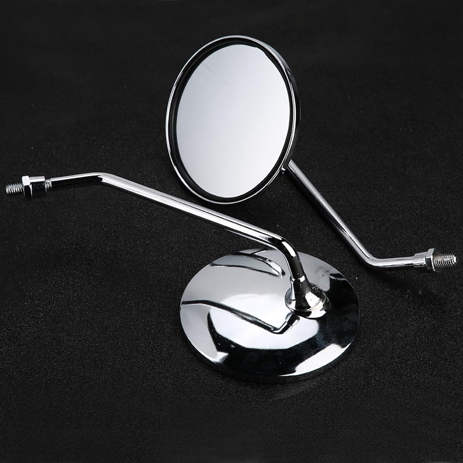 Adjustable Large round Motorcycle Rearview Mirrors for Clear Rear Side Vision, Practical and Convenient Installation, Universal Fit image number 1