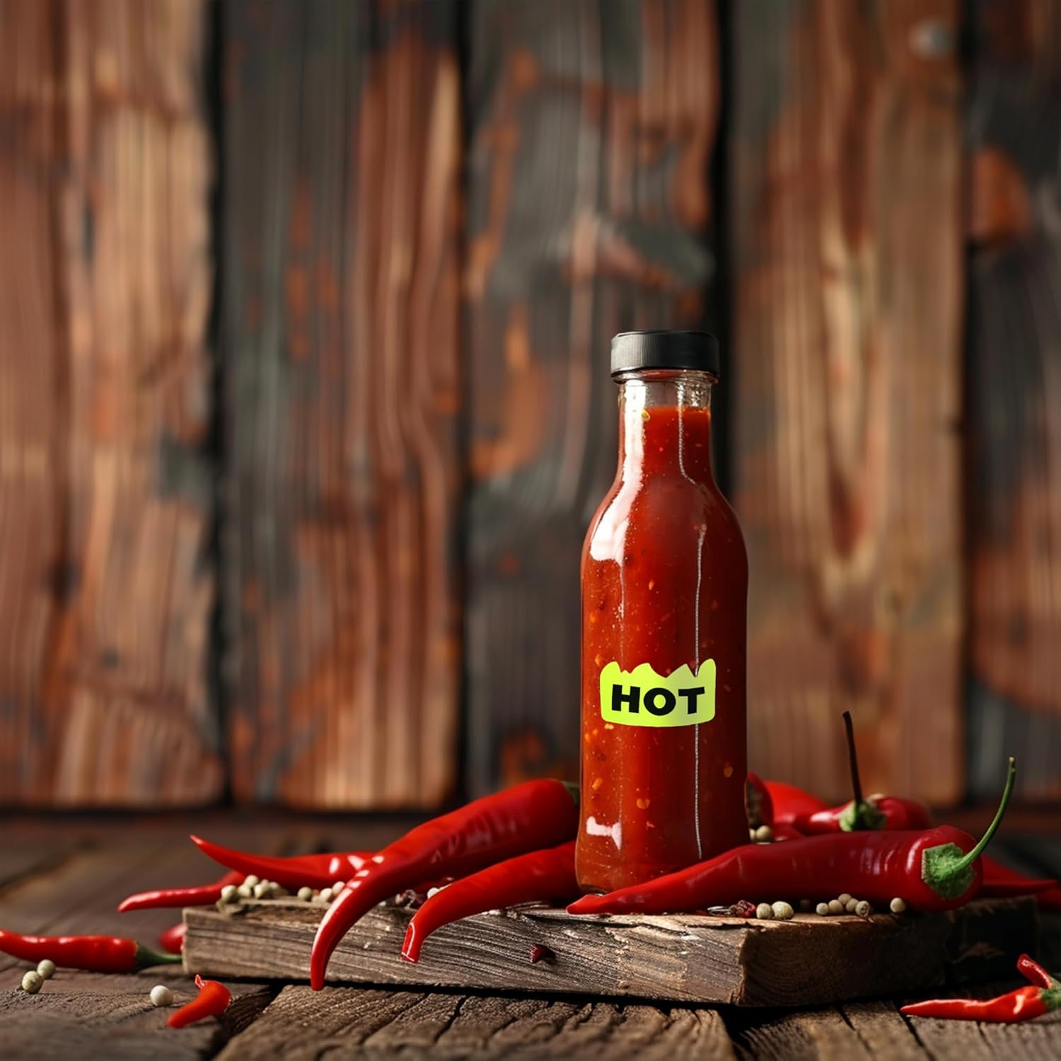 Hybsk 2 X 1.18 Inch Hot Stickers 500 Pcs Fluorescent Yellow Flame Fire Sticker Labels for Restaurant Supermarkets Stores Coffee Shops (Fluorescent Yellow)