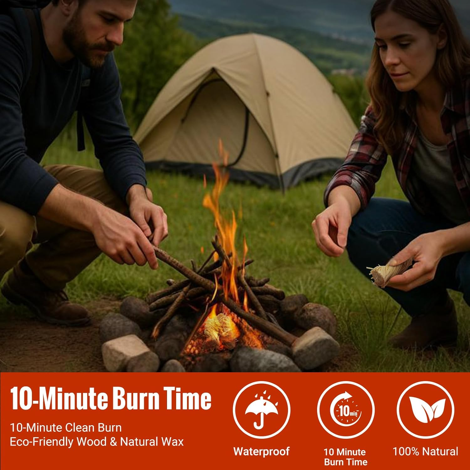 Fire Starters for Fireplace Wood Stove BBQ Campfires Chimney Unique Design Lights Faster Safe for Indoor/Outdoor Use (80) image number 1