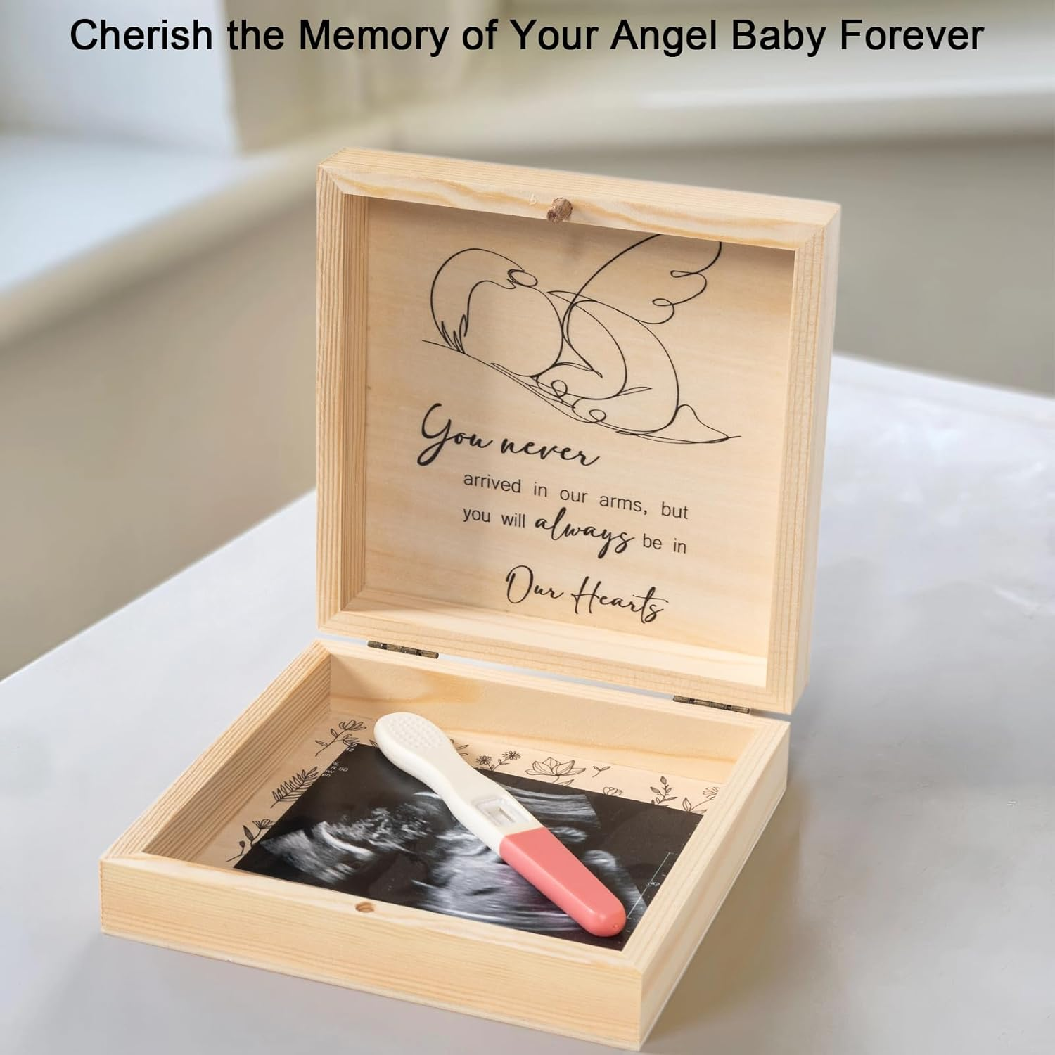 Miscarriage Memorial Box - Miscarriage Gift for Mothers Fathers Parents, Baby Loss Care Package, Pregnancy/Infant Loss Keepsake Box, Angel Baby Memory, Loss of Baby Sympathy Gift Bereavement image number 1