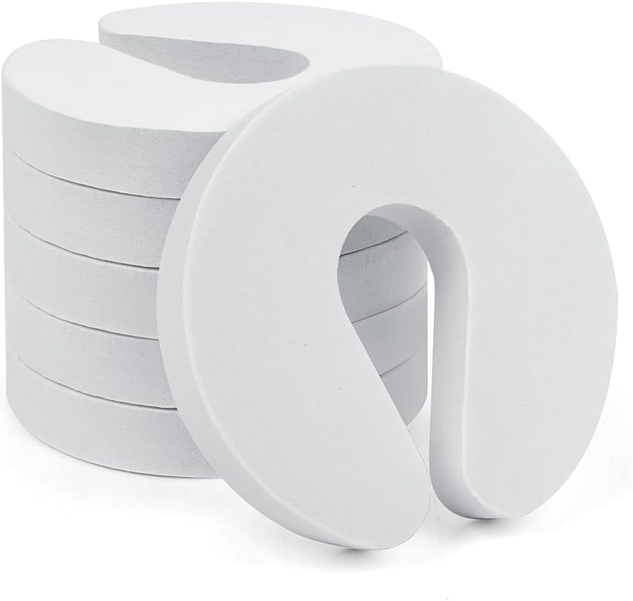 Door Finger Guards, 6 Pcs Baby Proof Door Slam Stoppers, White Foam Door Safety for Children for Preventing Finger Pinch Injuries, Safety Door Protector for Baby Child Pet Finger Protection image number 3