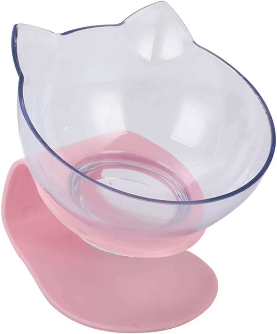 Double Elevated Cat Bowls with Raised Stand, 15 Tilted Cat Bowl Design Neck Guard Stand Raised Pet Food Water Feeder Bowl for Cats or Small Dogs image number 5